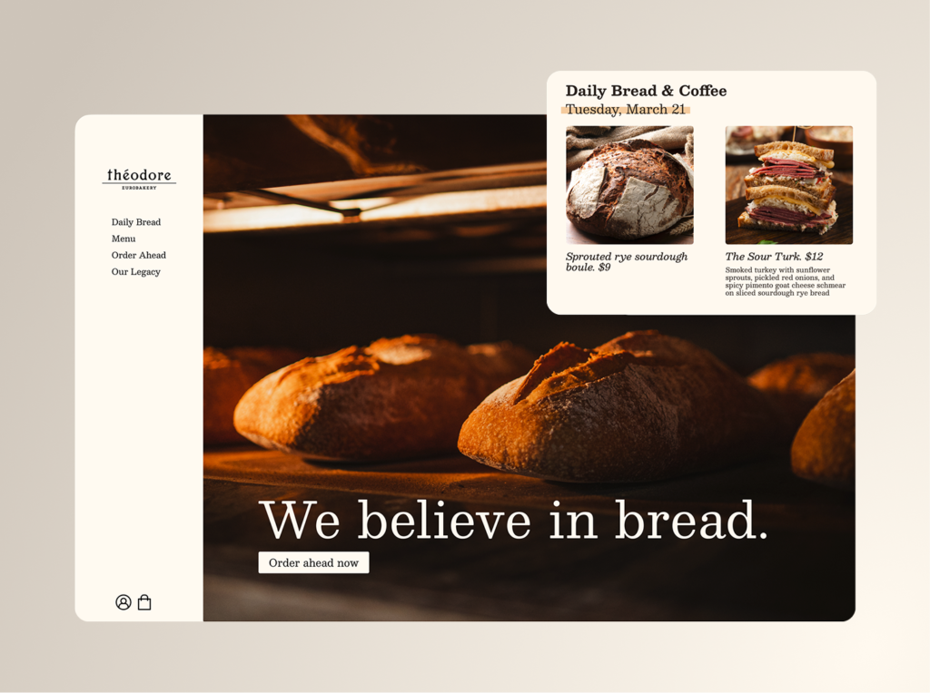 Theodore Eurobakery website design
